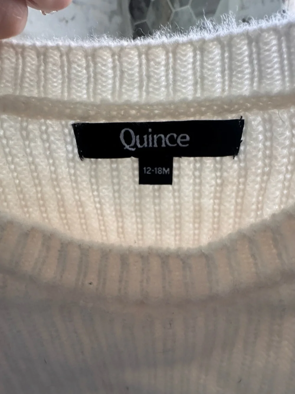 Quince Baby 100% Cashmere Fisherman Sweater 12-18M NWOT